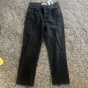 Black denim straight leg Zara jeans